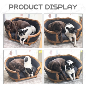 Lüks Retro Pet mobilya yumuşak Pet ahşap çerçeve ile çarşaf kedi köpek kanepe - Product Image 3