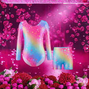 Nuevo Leotardo de Gimnasia para Niñas, Manga Larga, Estampado con Pedrería, Ropa de Baile y Escenario, Algodón de Alta Calidad - Product Image 3