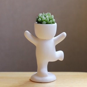 <span class=keywords><strong>Pot</strong></span> en céramique créatif style Instagram pour plantes succulentes, motif dessin animé, joli personnage, <span class=keywords><strong>pot</strong></span> <span class=keywords><strong>de</strong></span> fleurs pour cactus et succulentes, décoration <span class=keywords><strong>de</strong></span> bureau biodégradable - Product Image 6