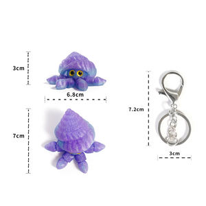 Vashine 3D Heremietkreeft Sleutelhanger Zee Dieren Souvenir Flexibel Kristal Kleurrijk 3D Geprint Heremietkreeft Kinderen Cartoon Tas Charm - Product Image 3