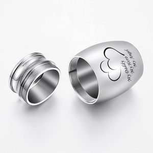 Petite urne funéraire en acier inoxydable pour cendres humaines, récipient commémoratif avec couvercle <span class=keywords><strong>à</strong></span> vis, gravable avec logo personnalisé - Product Image 2
