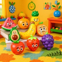 Fabrieksdirecte verkoop PU Kunstfruit Langzaam terugverend Simulatie Aardbei Appel Decompressie Knijp Speelgoed Unisex Meerdere Leeftijden