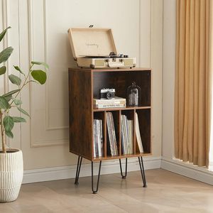 Le support de table de tourne-disque en <span class=keywords><strong>vinyle</strong></span> en bois peut contenir jusqu'à 150 albums support de tourne-disque avec rangement - Product Image 6