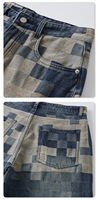 Jean Baggy Mosaïque Haute Couture pour Homme et Femme, Coupe Droite, Style Urbain Polyvalent, Denim Rick, Été Automne Hiver