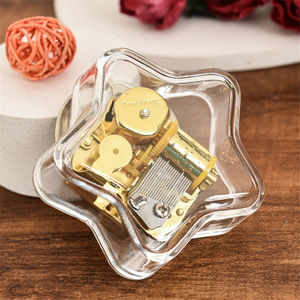 Caja <span class=keywords><strong>de</strong></span> Música <span class=keywords><strong>de</strong></span> Manivela con Diseño <span class=keywords><strong>de</strong></span> Castillo y Cielo, Música Clásica, Movimiento Chapado en Oro, Pentagrama, Regalo Creativo para Festivales y Hogar - Product Image 6