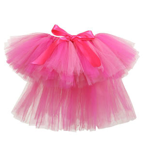 Jupe <span class=keywords><strong>tutu</strong></span> pour enfants de 2 à 8 ans, jupe <span class=keywords><strong>tutu</strong></span> longue à queue bouffante en maille <span class=keywords><strong>rose</strong></span> rouge pour fille, mini-jupe de ballet pour enfant - Product Image 2