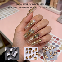 Cristaux Swarovski 2602 AB pour la décoration des ongles, strass pour la décoration des ongles, adaptés aux extensions d'ongles en gel, offre du Nouvel An