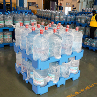 Industrial cinco galones estable 16 botellas PP y HDPE 4 vías entrada de una cara Euro tipo paletas de plástico para almacenes