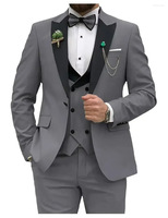 Ensemble de costume d'affaires trois pièces pour hommes, coupe ajustée, formel, simple boutonnage, orné de perles, pour réunions et mariages, pour le commerce extérieur