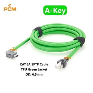 Cabo de Alta Flexibilidade CAT6A IX A-Key TPU com Conector Esquerdo X40G-A-10S-CVL1(7.0) para RJ45 8P8C Macho para Ethernet Industrial e Visão de Máquina - Product Image 5