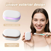 Mini funda desinfectante de cepillo de dientes UVC portátil, funda esterilizadora de cepillo de dientes de viaje recargable, soporte magnético para el hogar