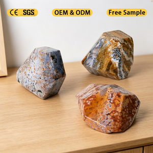 Vente en gros de pierres de jaspe océanique naturelles irrégulières de haute qualité, colorées, en forme libre, pour la lithothérapie - Product Image 3