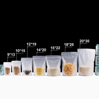 Sachet d'emballage plastique mat refermable à fermeture éclair, thermoscellé, pour snacks, thé parfumé, noix, givré, épaissi, petit format, à fond plat