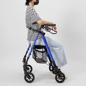 Walking Rollator <b>Walker</b> Mobility Aids Disabled for <b>Elderly</b> Adults Seniors Equipment Tool Adjustable Standing Lightweight Manual - Product Image 5