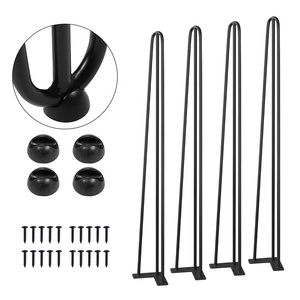 Jambes en épingle à <span class=keywords><strong>cheveux</strong></span> En Gros En Métal Meuble TV Fin Table Meubles Jambe Noir Satiné 3 Tige 30 Pouces En Acier en métal en Épingle À <span class=keywords><strong>Cheveux</strong></span> Table jambes - Product Image 1
