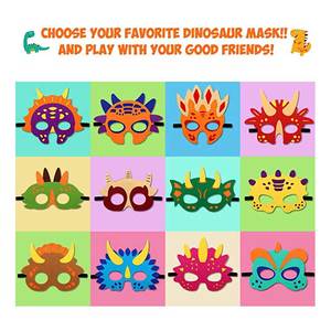 Máscara <span class=keywords><strong>de</strong></span> Ojos <span class=keywords><strong>de</strong></span> fieltro <span class=keywords><strong>de</strong></span> fiesta <span class=keywords><strong>de</strong></span> dinosaurio <span class=keywords><strong>de</strong></span> <span class=keywords><strong>cumpleaños</strong></span> con tema suave <span class=keywords><strong>de</strong></span> alta calidad - Product Image 4