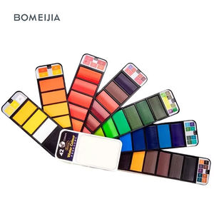 BOMEIJIA Offre Spéciale 18/25/33/42 couleur pliable transparent en forme d'éventail solide gouache portable <span class=keywords><strong>aquarelle</strong></span> peinture ensemble - Product Image 1