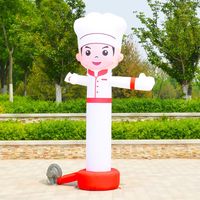 Longgang Publicité Personnalisée : Air Dancer Gonflable Chef Imperméable et Durable pour Événements d'Ouverture de Restaurant et Fêtes