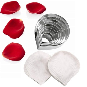 AK Fondente Rose Venature Stampi In Acciaio Inox Fondente Cutter Set per la Decorazione di Torte In Silicone Veiner Fiore Stampi - Product Image 2