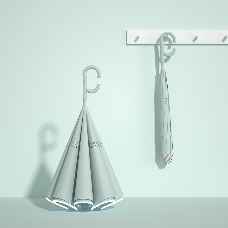 Morning fog green-color matching automatic reverse umbrella