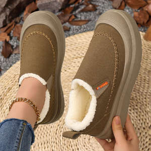 Zapatos de ocio sintéticos para mujer, invierno 2026, novedad transfronteriza, forro de felpa, suela antideslizante, estilo casual sin cordones - Product Image 2