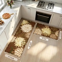 Tapis en mousse PVC moderne, durable, de haute qualité, à motifs floraux, anti-fatigue, imperméable et antidérapant pour la cuisine (vente en gros)