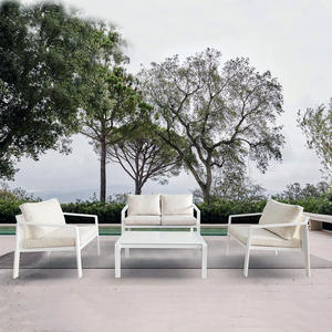 Precio <span class=keywords><strong>barato</strong></span> de alta calidad 4 piezas <span class=keywords><strong>Terraza</strong></span> Muebles de Jardín Honda malla asiento sofá de aluminio conjunto - Product Image 2