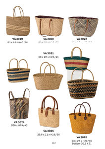 Sac fourre-tout léger et grande capacité en jacinthe d'eau tressée naturelle, style vintage, avec logo personnalisé, promotionnel, de marque - Product Image 2