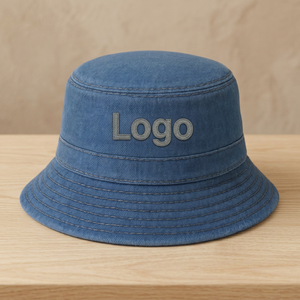 Chapeau Bob en Denim avec Broderie Personnalisée, Style Vintage Streetwear - Product Image 5