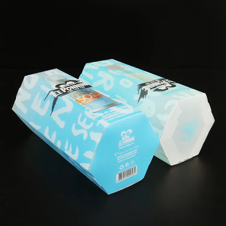 Personalizado Hexagonal pet pvc plástico caixa translúcido hexagonal PP fosco caixas embalagem