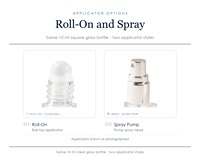 Flacon portable 5 ml double usage pour parfum : vaporisateur et roll-on, en verre transparent carré