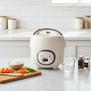Mini Plastic Rice Cooker With Paddle Aluminum Inner Pot 1.1-2L Capacity Portable Household Kitchen Appliance Mechanical <b>Timer</b> Co - Product Image 3
