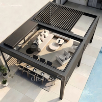 Système de pergola rétractable automatique 3x4 Mirador d'extérieur moderne pour arrière-cour Auvent de toit motorisé en aluminium étanche