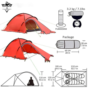 Premium Outdoor 2 persone leggero cupola <span class=keywords><strong>montagna</strong></span> tenda 4 stagione antivento e resistente alla pioggia <span class=keywords><strong>tende</strong></span> avventura <span class=keywords><strong>per</strong></span> il <span class=keywords><strong>campeggio</strong></span> - Product Image 6