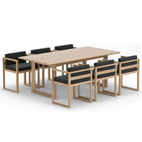 Table et chaise de jardin en teck d'extérieur, chaises imperméables et résistantes aux intempéries, meubles d'extérieur, ensemble chaise Villa en teck