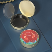 Emballage cosmétique rond à deux couches maquillage fond de teint vide étui compact cosmétique de luxe emballage avec miroir