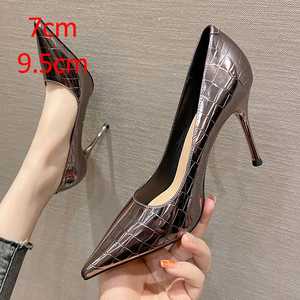Zapatos de Tacón de Aguja de Charol para Mujer, Punta Cerrada, Antideslizantes, Ligeros, para Fiesta o Boda - Product Image 3