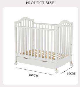 <span class=keywords><strong>Lettino</strong></span> Multifunzionale per Neonati con Cassetto Portaoggetti, 3 Altezze Regolabili, Letto Annesso per Spazi Ristretti - Product Image 2