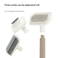 Kit de brosses de toilettage 3-en-1 détachable pour animaux de compagnie : brosse lissante, râteau pour sous-koir et brosse de toilettage (Juego De Cepillos Para Perros)