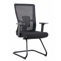 Chaise de bureau moderne en tissu en forme d'arc, chaise de personnel pour bureau à domicile, chaise de réception, chaise de réunion, chaise ergonomique pivotante en maille avec accoudoirs