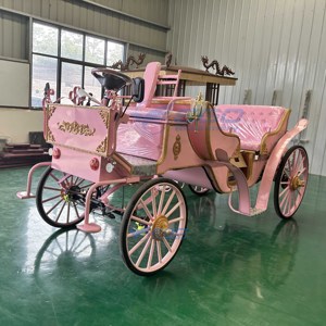 2025 Chariot de luxe de type princesse, doré, royal, électrique sans chevaux, pour la visite des sites, et chariot de mariage électrique royal historique - Product Image 5