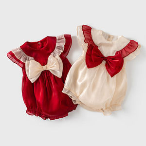 Conjunto para la celebración del 100 día del bebé, mono de verano, pelele para niña, 1 año, celebración del 100 día. - Product Image 1