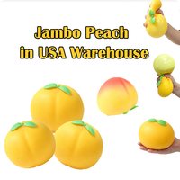 Jouet sensoriel géant souple et compressible en forme de pêche Jambo, grand fruit compressible pour le bureau, jaune, anti-stress pour enfants