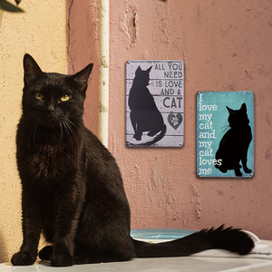 Letrero Metálico Retro con la Frase 'All You Need Is Love and a Cat', Decoración Rústica para Pared de Hogar o Dormitorio - Product Image 2