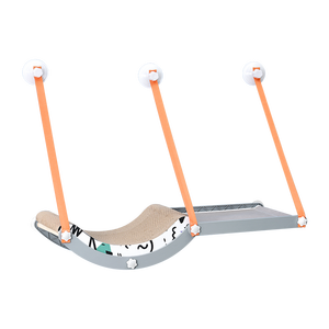 Nueva hamaca de madera sólida ecológica 2 en 1 para gatos, rascador y cama columpio con ventosa, camas para mascotas - Product Image 6