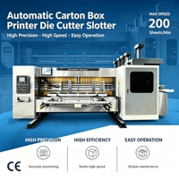 Machine d'impression flexographique haute vitesse avec alimentation par le bord avant, découpeuse et rainureuse, réglage électrique, pour impression d'emballages en carton à l'encre aqueuse