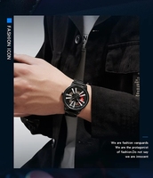 Sanda 1111 jam tangan kuarsa kepribadian jam tangan putar roda mobil trendi untuk pria Reloj jam tangan tahan air roda gila mobil berongga