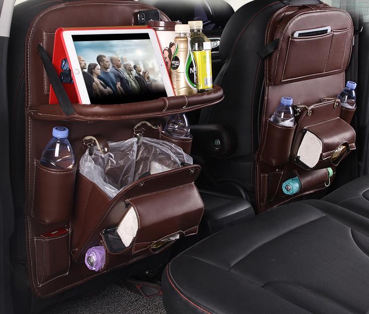 Witaxima Upgraded Extra Large Car Seat Organizer Backseat With 3 Storage Pockets, Multipurpose Car Organizer Hanging Car Trash Bag Can Premium PU - View #7