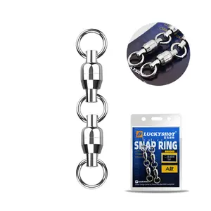 LUCKYSHOT Connector Swivel Sea Fishing Accessories Stainless Steel Ball Bearing Fishing Swivel With Coastlock Snap