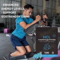 Gummies à la créatine HCL à la myrtille Vitahealthy, gummies OEM/ODM pour une nutrition quotidienne et une utilisation de marque personnalisée, gummies à la créatine HCL